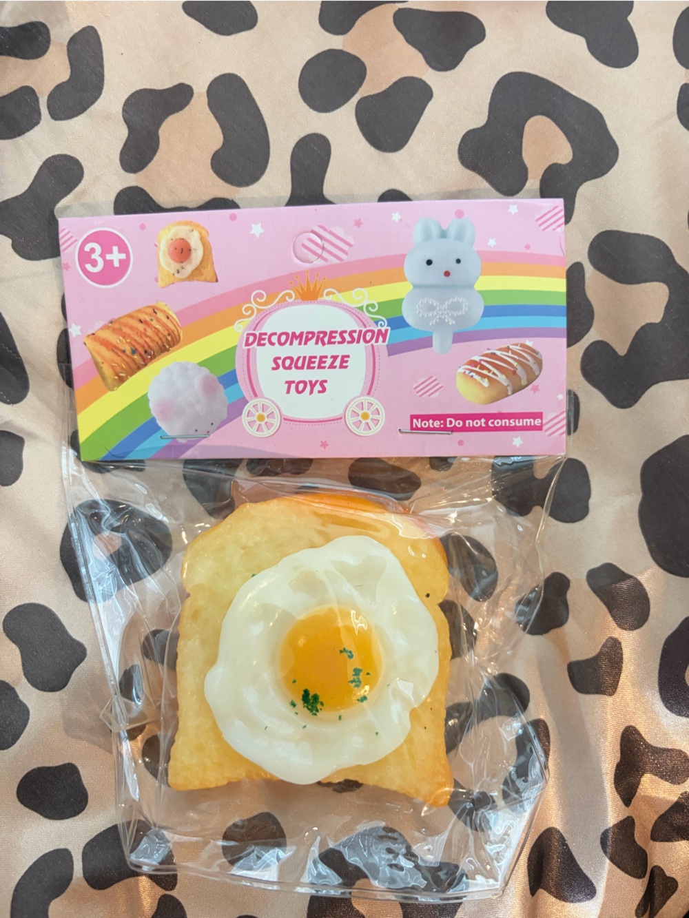 RMS Beauty Yellow & White Fried Egg on Toast Squeeze Toy